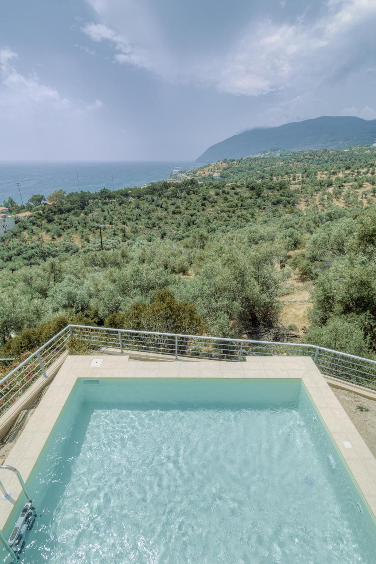 Ouzo Panoramic Houses 1, With Private Pool Пломарион Экстерьер фото